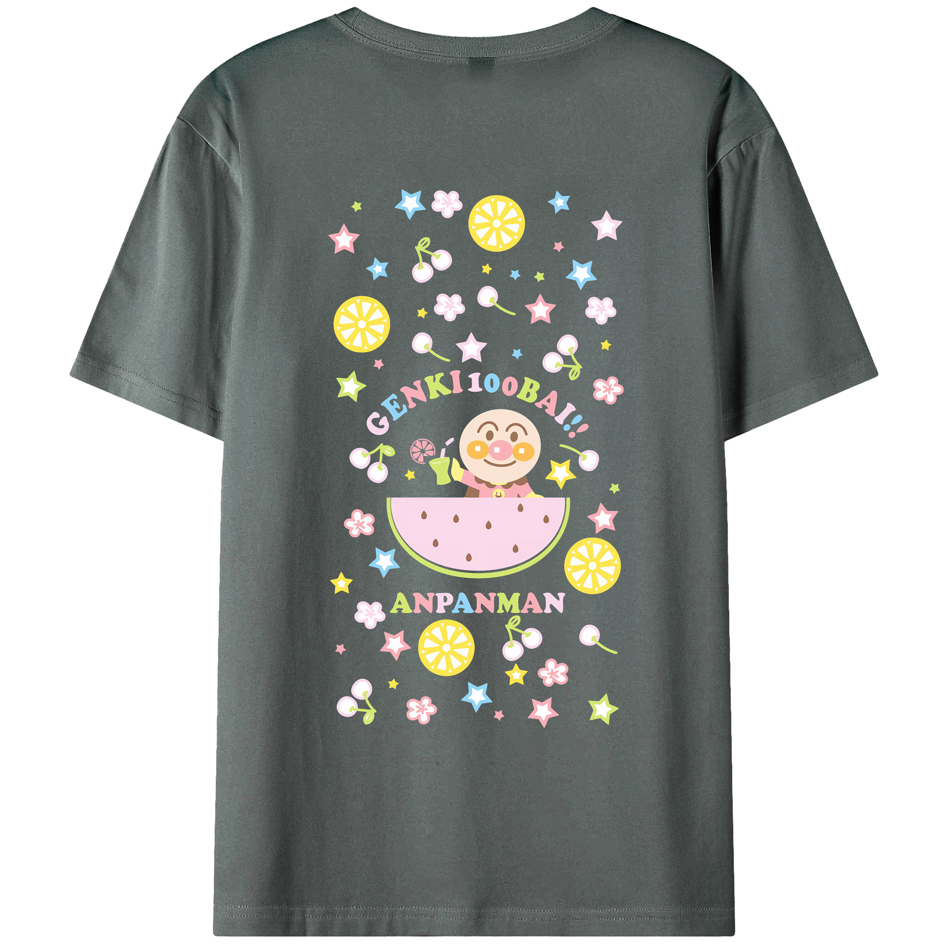 （画像用） アンパンマン Anpanman 綿100％ メンズ半袖Tシャツ（バックプリント） 通気性